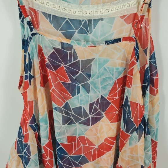 BCBG Asymmetrical Ruffled Sheer Kimono Halter Top (No Sleeve Openings) Sz XS - Picture 11 of 15